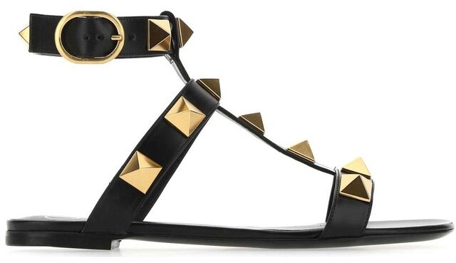 diamond studded flat sandals