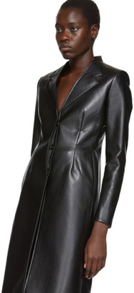 Coperni Black Faux-Leather Tailored Coat