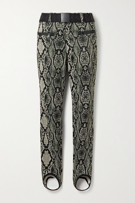 Goldbergh Skin Belted Snake-print Slim-leg Stirrup Ski Pants