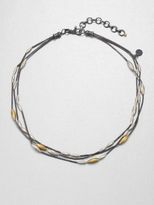 Thumbnail for your product : Gurhan 24K Yellow Gold & Two-Tone Sterling Silver Multi-Row Wheat Station Necklace