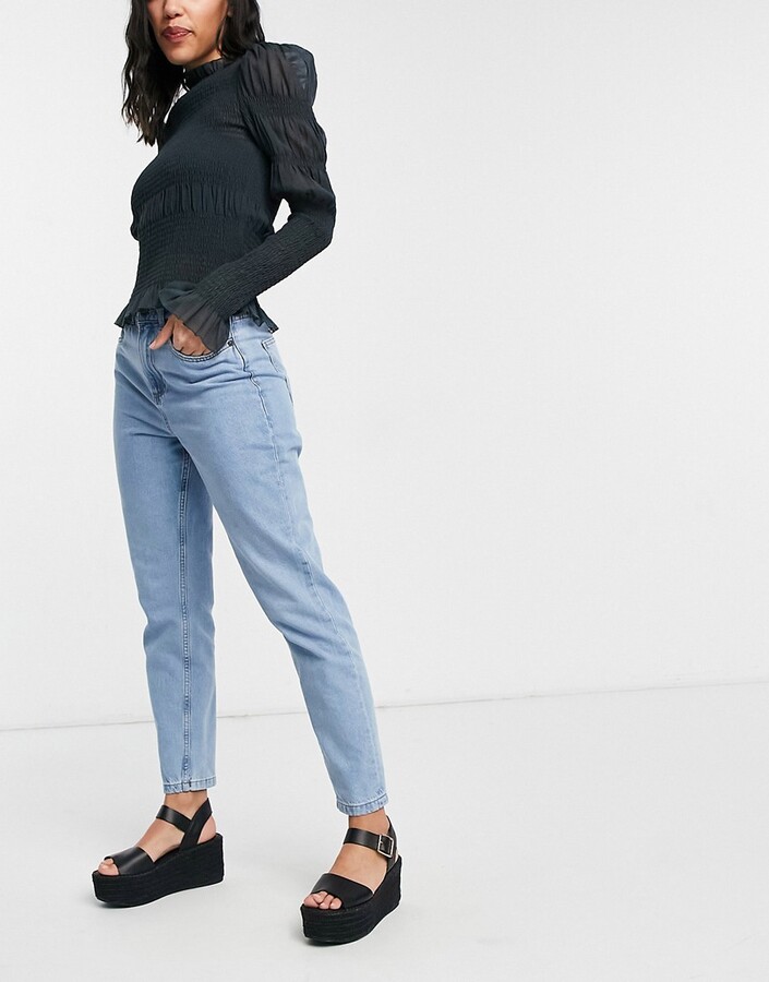 Noisy May Mom jeans in light blue wash - ShopStyle