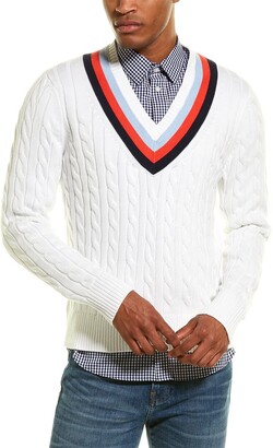 Brooks Brothers Swift Tennis V-Neck Sweater - ShopStyle