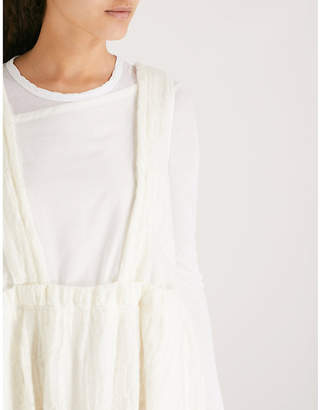 RENLI SU Textured wool-blend pinafore dress
