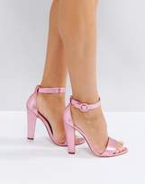 Thumbnail for your product : London Rebel Metallic Heeled Sandals With Ankle Strap