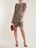 Thumbnail for your product : Isabel Marant Brizia Floral Print Puff Sleeved Dress - Womens - Black Print