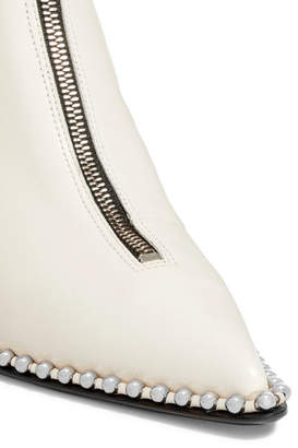 Alexander Wang Eri Studded Leather Ankle Boots - White
