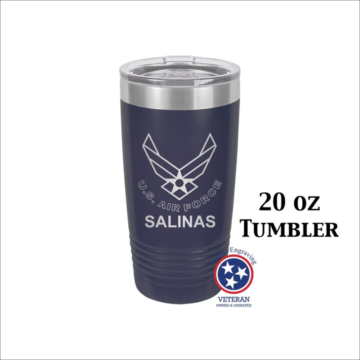 20Oz/30Oz Matte Finished Stainless Steel Tumbler Air Force Usaf Active Duty Retiree Veteran Laser Engraved Personalized - Design #2