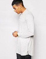 Thumbnail for your product : ASOS Super Longline Long Sleeve Polo Shirt With Side Zips & Curved Hem