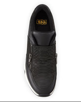 Thumbnail for your product : Ash Lenny Snake-Embossed Zip-Up Sneaker, Black
