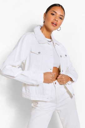 boohoo white denim jacket