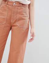 Thumbnail for your product : Pull&Bear Denim Co-Ord Wide Leg Jeans In Terracota