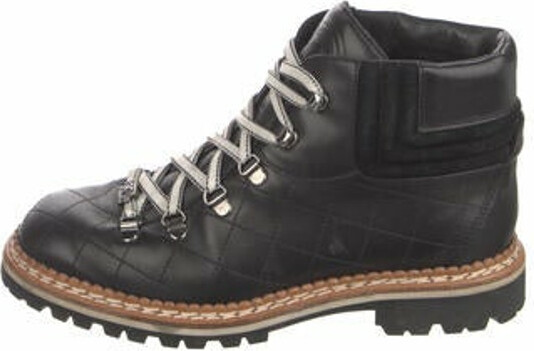 Chanel Interlocking CC Logo Leather Moto Boots - Black Boots