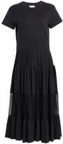 Thumbnail for your product : RED Valentino Pleated Lace Tulle A-Line Midi Dress