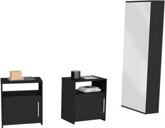 Hokku Designs 3 Piece Bedroom Set, Baltimore Shoe Rack + 2 Omaha Nightstands