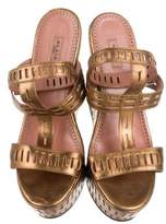 Thumbnail for your product : Alaia Metallic Platform Wedges