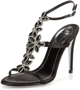 Thumbnail for your product : Rene Caovilla Floral Crystal T-Strap Sandal