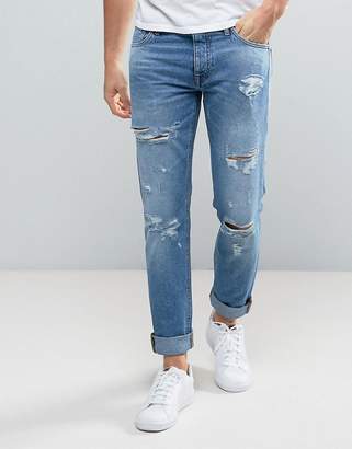 Jack and Jones Intelligence Jeans in Slim Fit with Open Rips