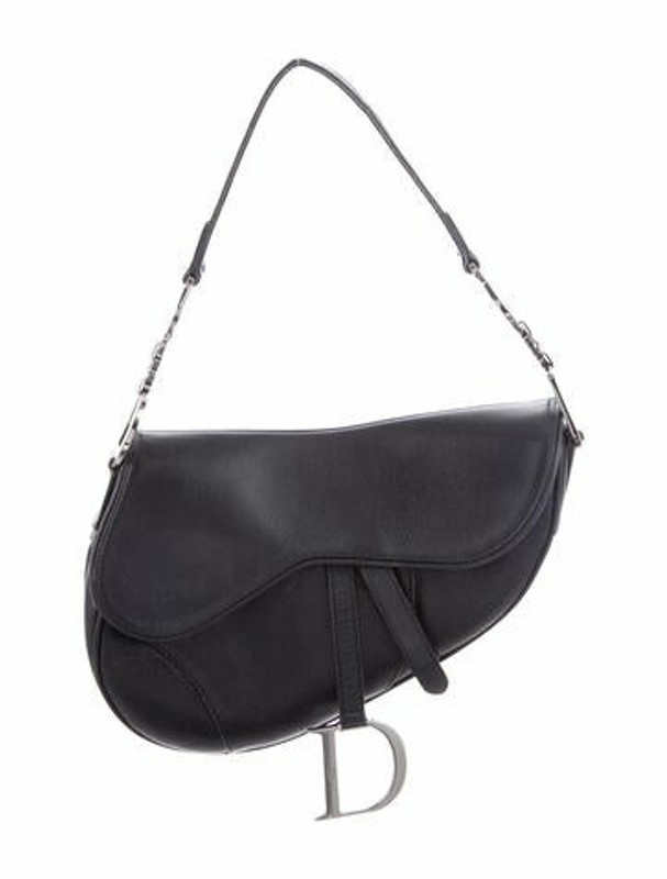 Christian Dior Vintage Leather Saddle Bag Black ShopStyle