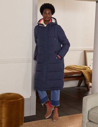 navy long puffa coat