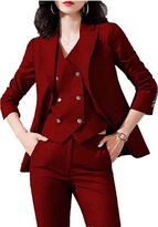Thumbnail for your product : Botong 3 Piece Women's Office Lady Suit Blazer Vest Pants Business Outfits Prom Party Suit Casual Wear Suit Set Orange L