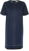 Thumbnail for your product : River Island Womens Dark blue wash denim T-shirt dress