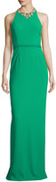 Thumbnail for your product : Marchesa Notte Sleeveless Embellished Halter Column Gown, Emerald