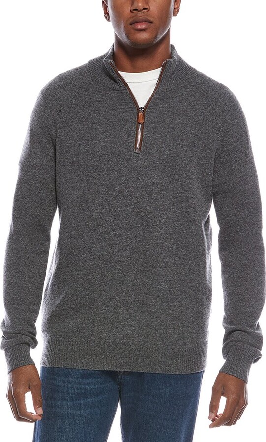 Kier & J Raglan Wool & Cashmere-Blend 1/4-Zip Sweater
