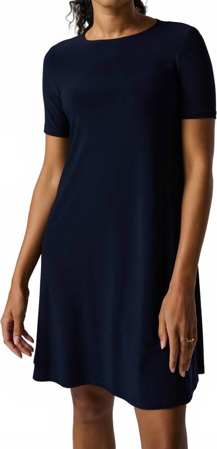 Joseph Ribkoff Casual A-Line Dress With Pockets In Midnight Blue