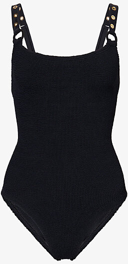 Hunza G Womens Black Melody Eyelet-Strap Swimsuit