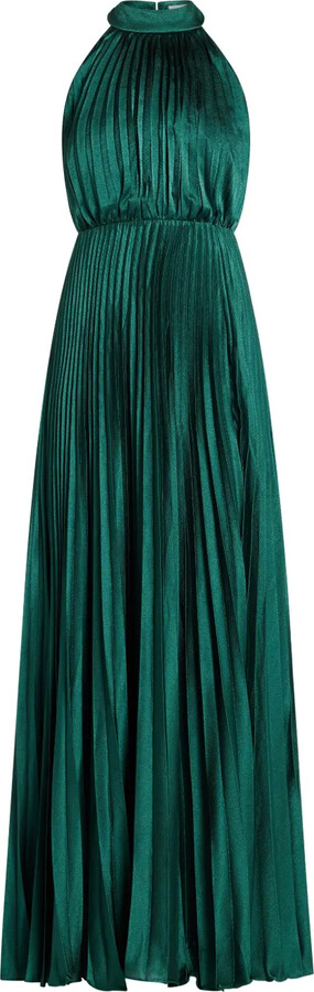 Monique Lhuillier Pleated Maxi Dress