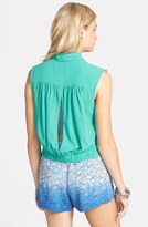 Thumbnail for your product : Lush Cutout Sleeveless Shirt (Juniors)