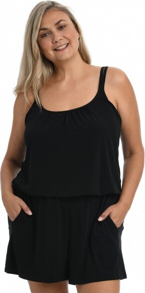 Maxine Of Hollywood MaxineofHollywoodwomensPlus-sizeRomperOnePieceSwimsuit,Black//Solids,20W