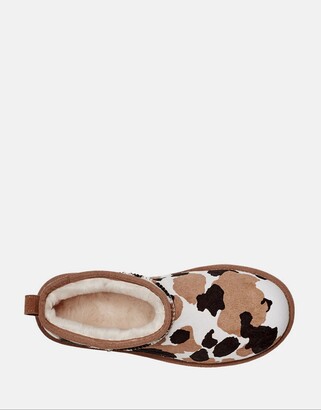 UGG Classic Ultra Mini ankle boots in cow print