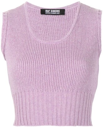 Raf Simons Sleeveless Cropped Knitted Top