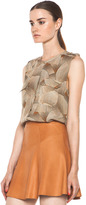 Thumbnail for your product : A.L.C. Juli Silk Blouse in Gold Fans