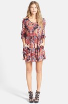 Thumbnail for your product : Babydoll Band of Gypsies Print Dress (Juniors)