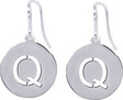 QVC Sterling Silver Round Initial Earrings