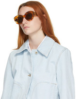 Thumbnail for your product : Loewe Brown and Tan Butterfly Circular Sunglasses