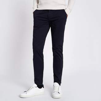 River Island Mens Navy super skinny stretch chino trousers