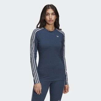 adidas Fakten Long Sleeve Tee Crew Navy Mel XS Womens - ShopStyle T-shirts