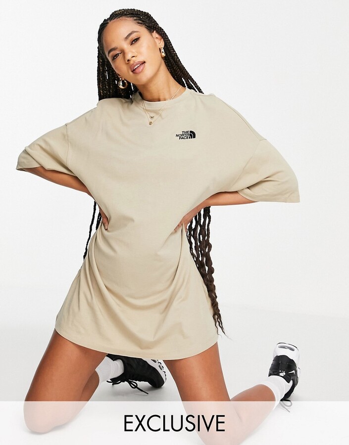 The North Face Jersey t-shirt dress in beige Exclusive at ASOS - ShopStyle