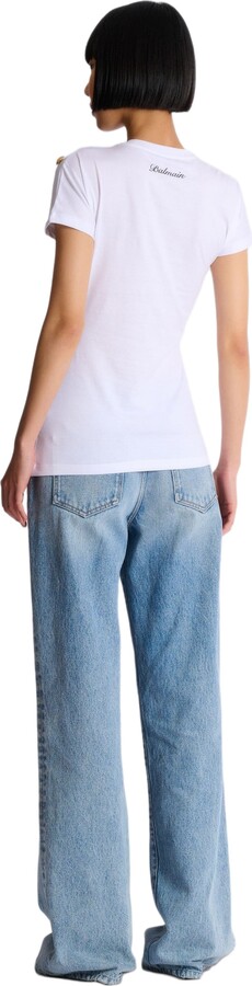Balmain Draped T-shirt with buttons