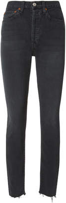 RE/DONE High-Rise Ankle Crop Black Jeans