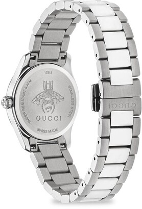Gucci G-Timeless Stainless Steel & Diamond Bee Dial Bracelet Watch