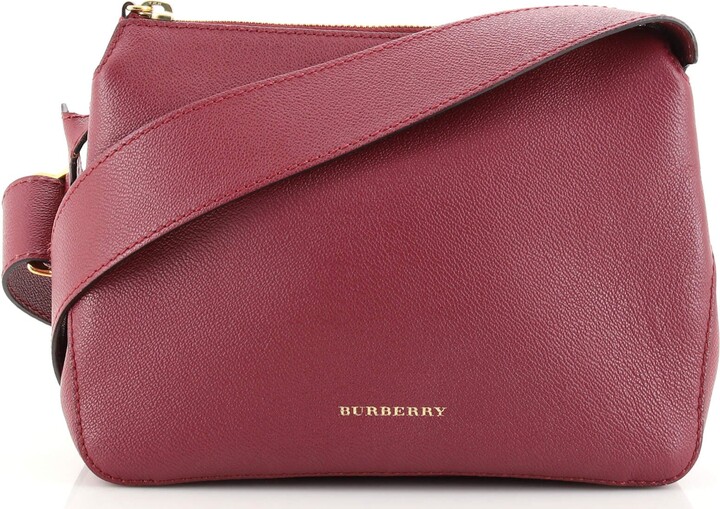 Burberry Helmsley Crossbody Bag Leather with House Check Canvas