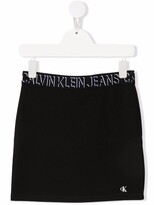 Thumbnail for your product : Calvin Klein Kids Logo-Waistband Straight Skirt
