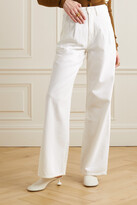 Thumbnail for your product : Gold Sign The Edgar Pleated High-rise Wide-leg Organic Jeans - White