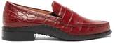 Thumbnail for your product : Tod's Gommini Crocodile-embossed Leather Penny Loafers - Womens - Red
