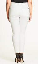 Thumbnail for your product : City Chic Patched Up White Skinny Harley Jean