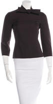 Thumbnail for your product : Miu Miu Tie-Accented Three-Quarter Sleeve Top